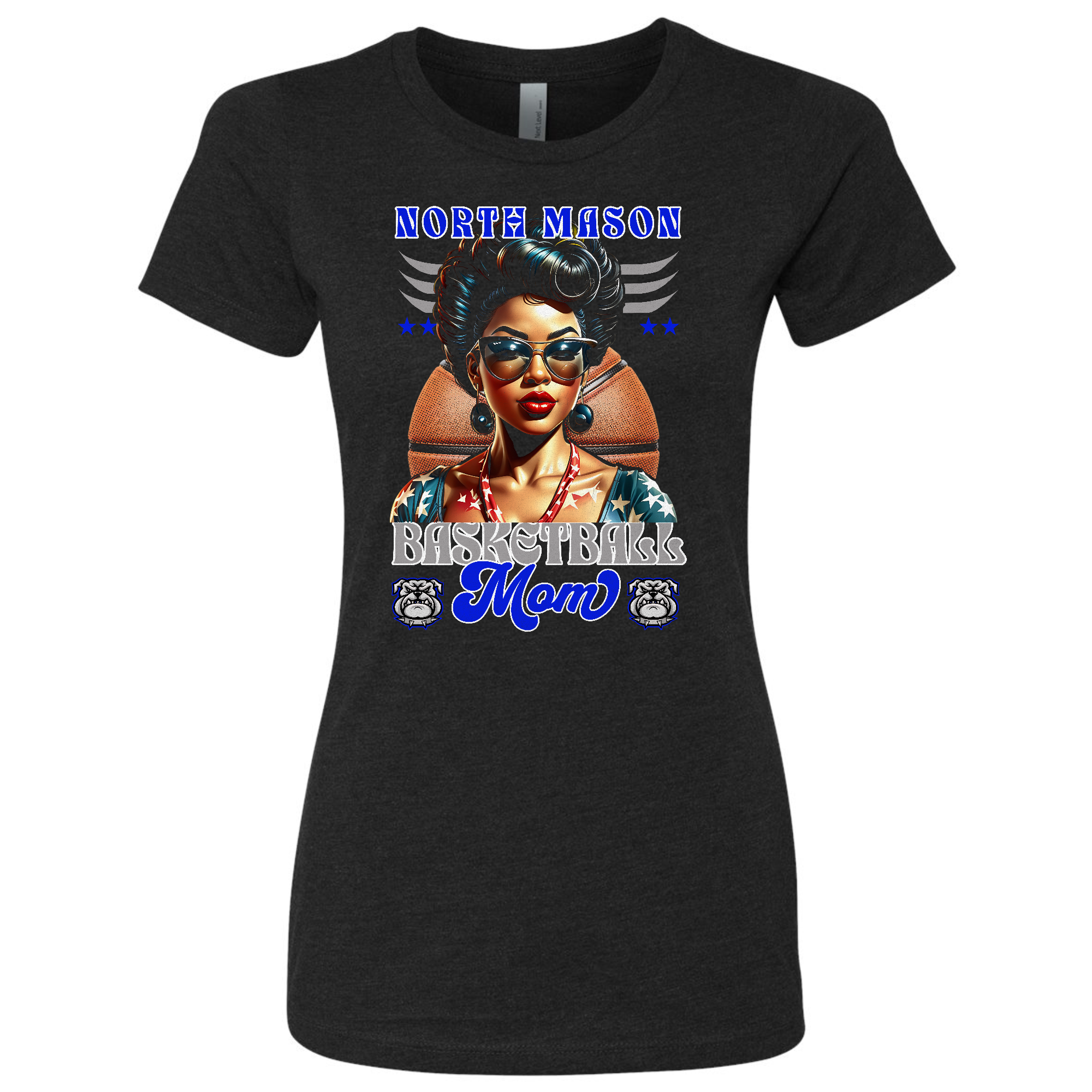North Mason Patriotic Basketball Mom T-Shirt